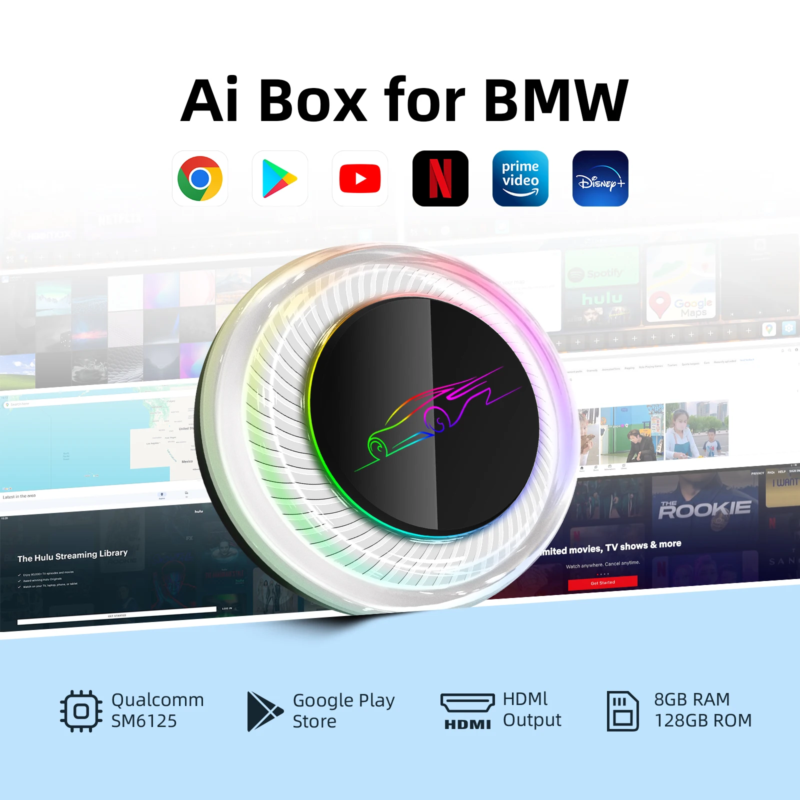 Ezonetronics Carplay Ai Box für BMW Android 13, 8G+128G, unterstützt Dual-WLAN/4G-SIM-Karte/HDMI-Ausgang
