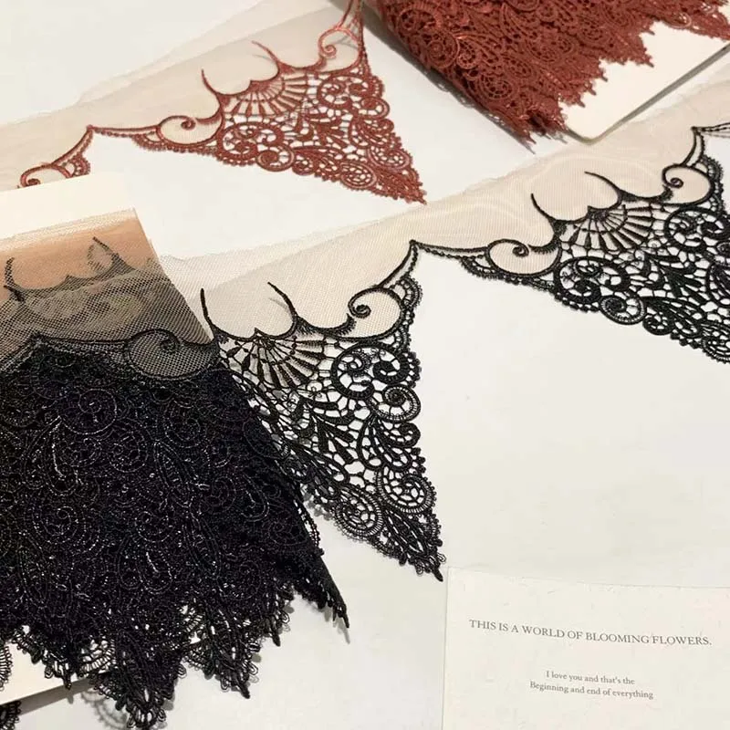 

15Yards Brown Black Embroidery Lace Trim For Lingerie Sewing Craft DIY Apparel Fabric Lace Garment Accessory