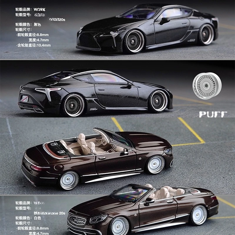 Moyeu de roue à échelle PuffStudio_1/64, moyeu enfichable de 8.8mm adapté aux accessoires de Modification de modèle de voiture 1/64