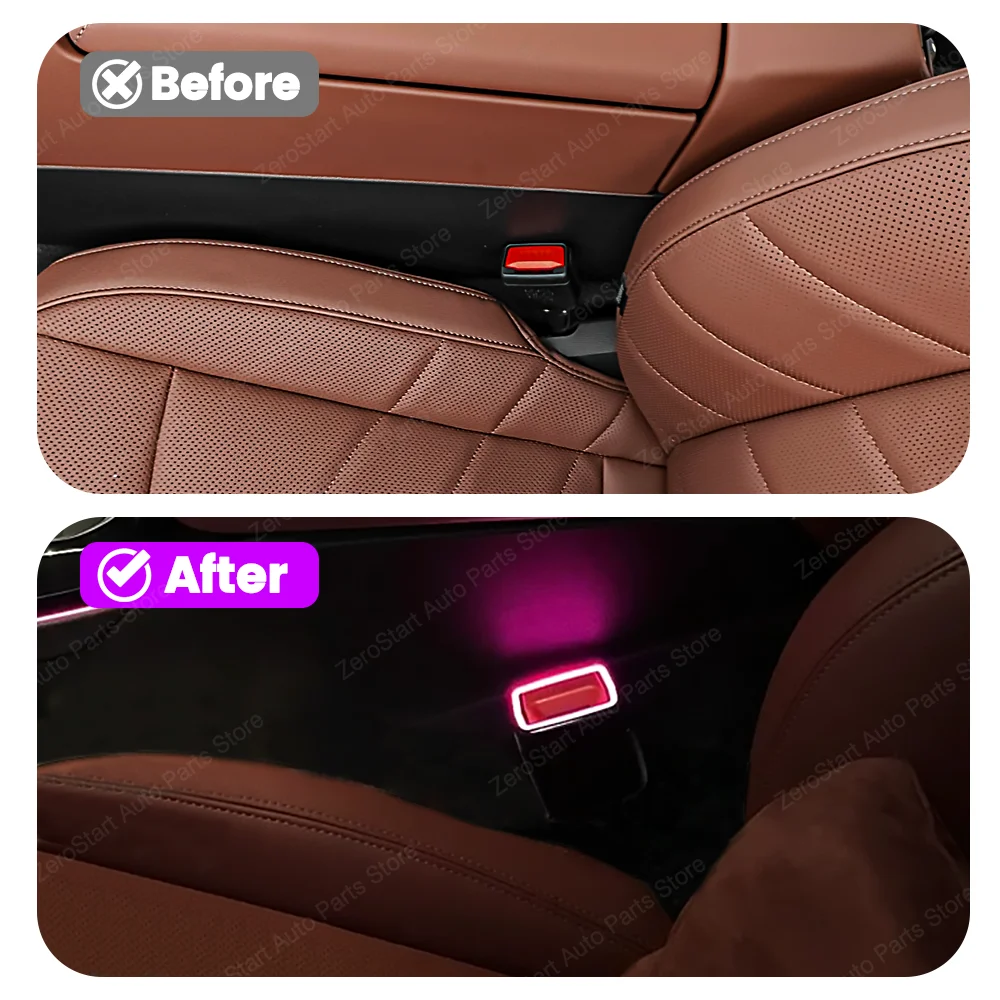 15 Colors Ambient Light For BMW 2 3 4 5 6GT 7 8 Series G20 G30 G05 G06 G07 G01 G80 i3 i4 M3 M4 LED Seat Belts Safety Buckle Lamp