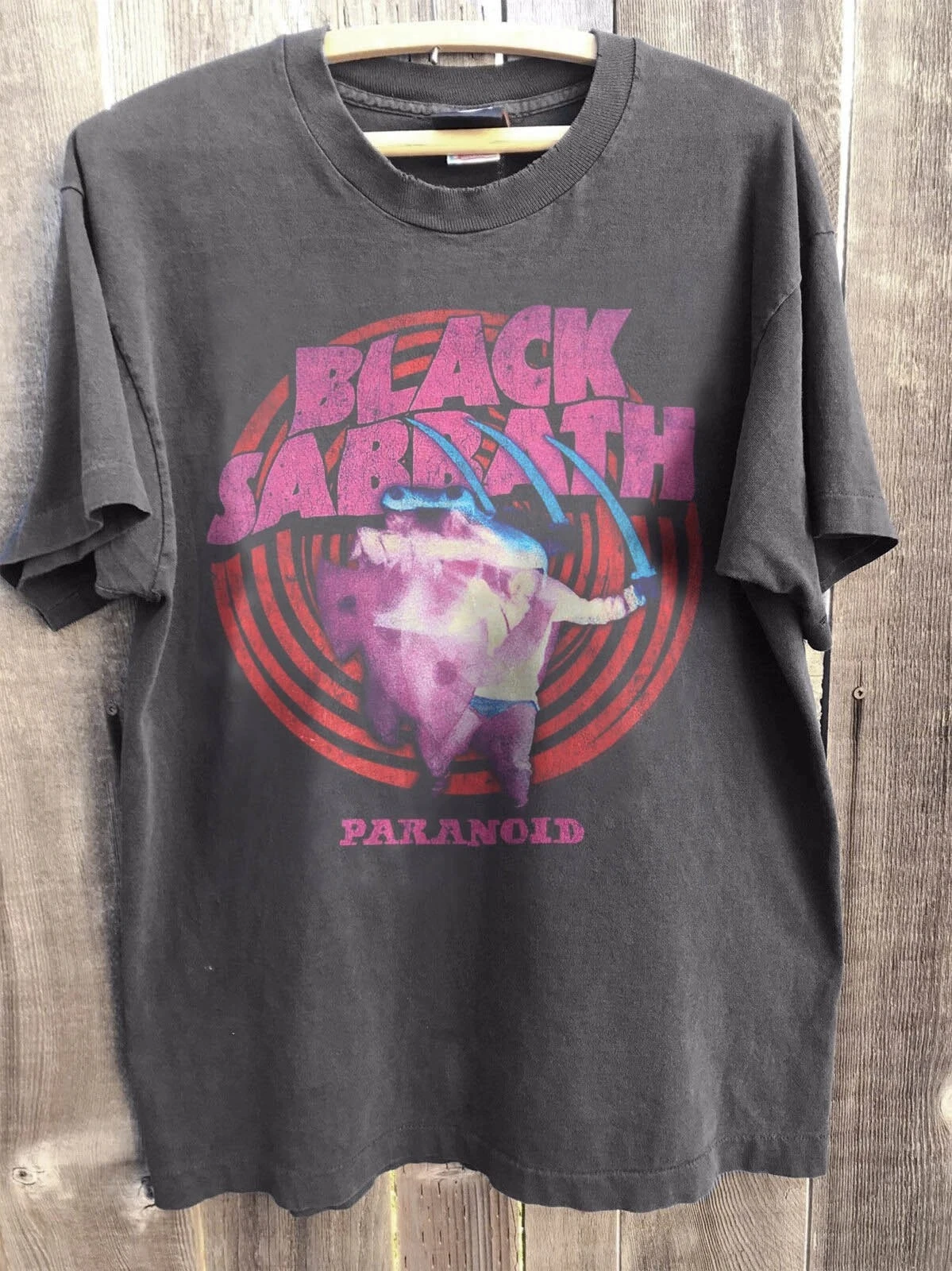 Camiseta Vintage Black Sabbath Masculina de Verão Unissex em Algodão e Respirável, Camiseta de Gola Redonda Streetwear Oversized de Manga Curta