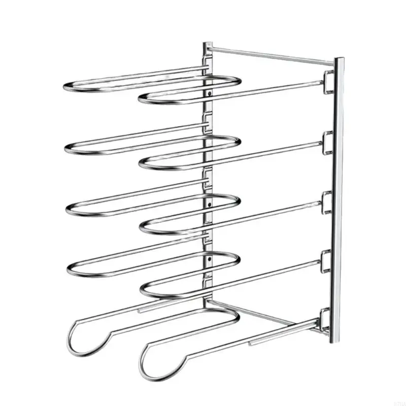 5 Level Metal Pan Storage For Kitchen Pots Pans Lids Space Efficient Holder Durable Shelf Construction 87HA