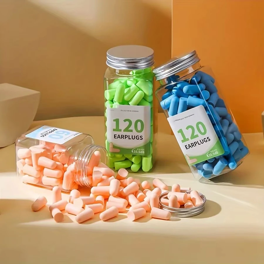 

24/60/120Pcs Bullet Type Foam Earplugs Anti-Noise Abatement Sleeping Ear Plug Mulitcolor