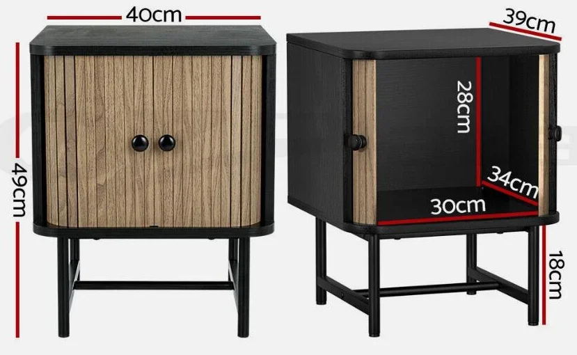 Wholesale Modern Coffee Side Table Sliding Door Nightstand Mid Century Storage End Table for Bedroom