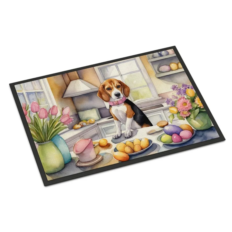 

NEW Drating Easter Beagle Doormat Front Door Mat Indoor Outdoor Rugs for Entryway Non Slip Washable Low Pile 18H X 27W