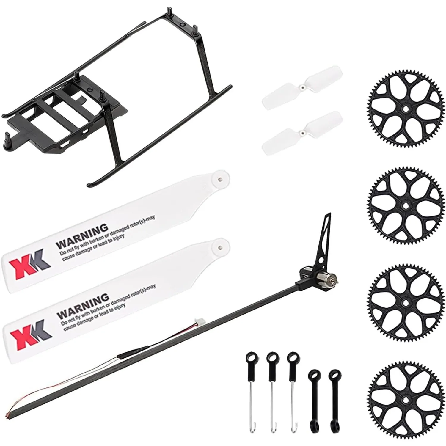 Kit di accessori di ricambio, compatibile con elicottero WLtoys XK K110S RC, kit elica, carrello di atterraggio, kit ingranaggio lama motore di coda