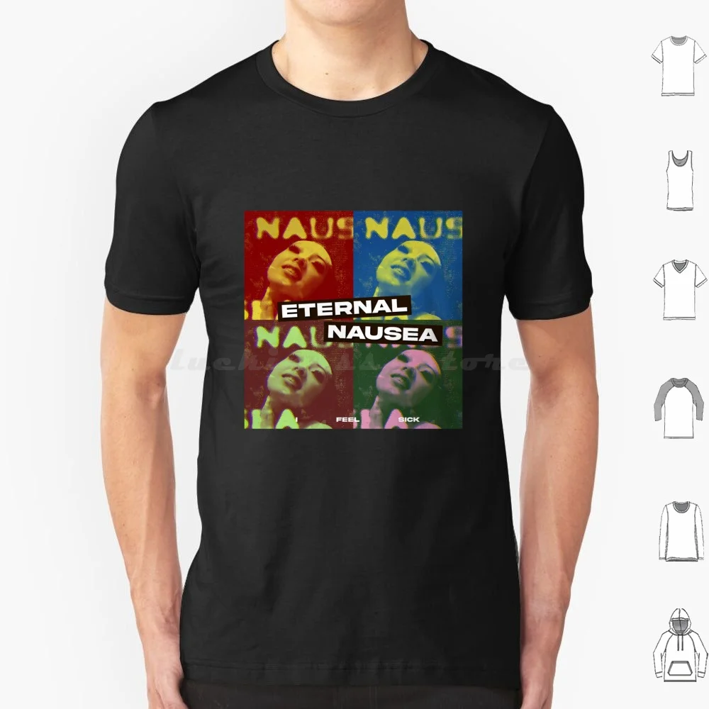 Eternal Nausea Album Cover T Shirt Cotton Men Women DIY Print Album Cover Collage Typography Black Hyperpop