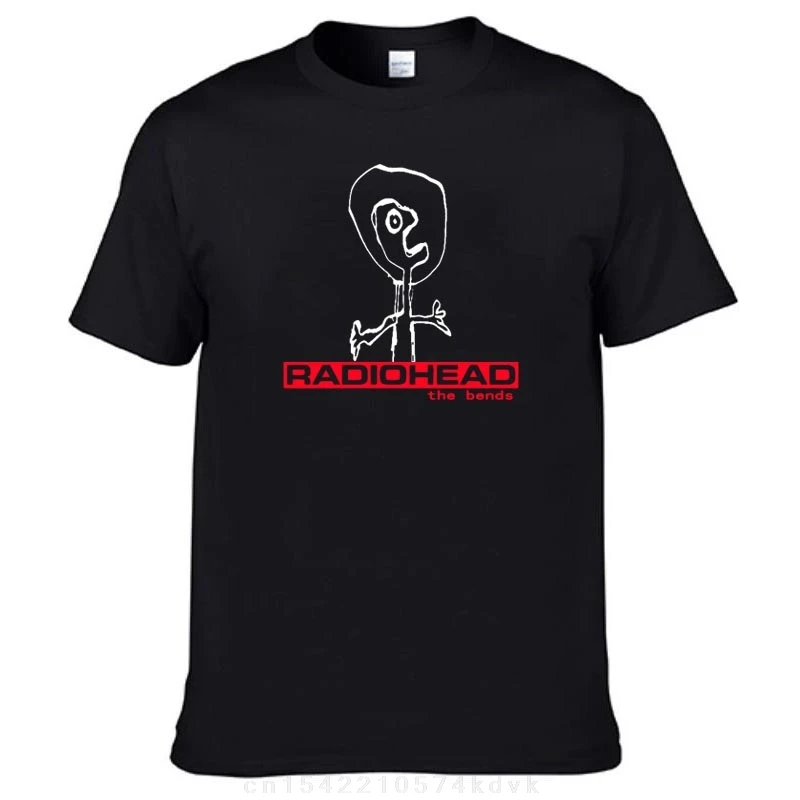Tee Shirt Oversized  Cotton  Tee Top Streetwear Male Radiohead The Bends Graphic T Shirts 90s  Punk Hip Hop Short Sleeve