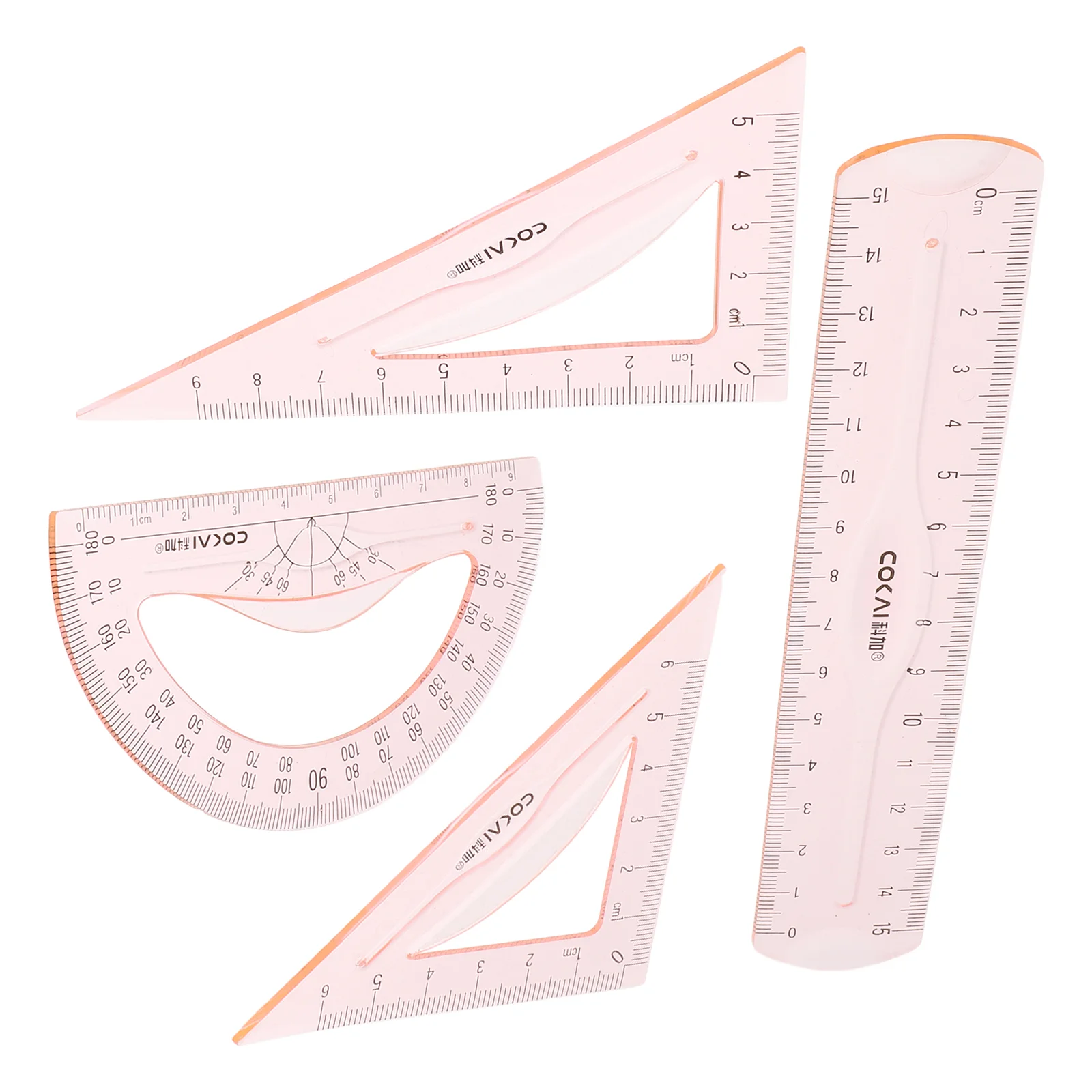 Regla suave, reglas de medición, transportador geométrico, herramienta de dibujo Triangular para estudiantes, papelería de oficina para niños Pp