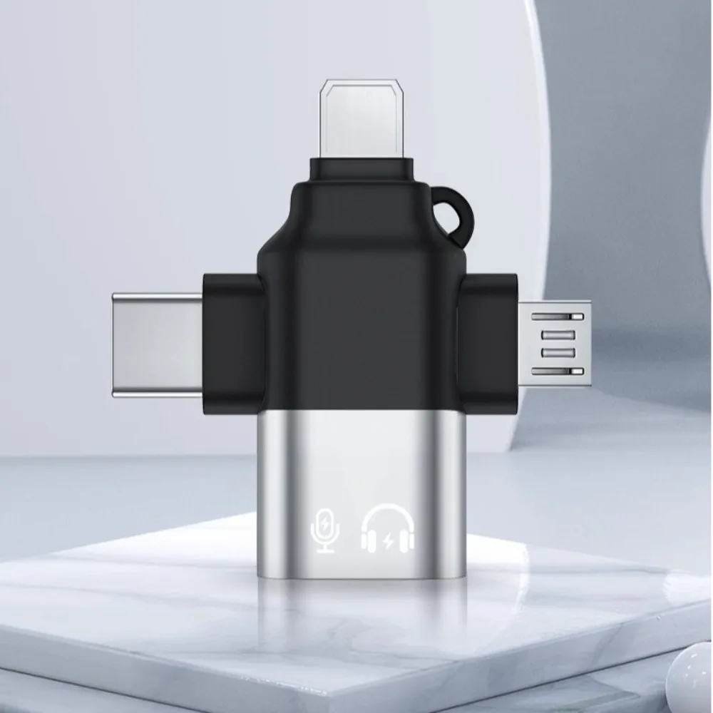 محول OTG 3 في 1 عالمي محمول 3 في 1 محول تشغيل التوصيل شحن سريع نقل البيانات محول من النوع c