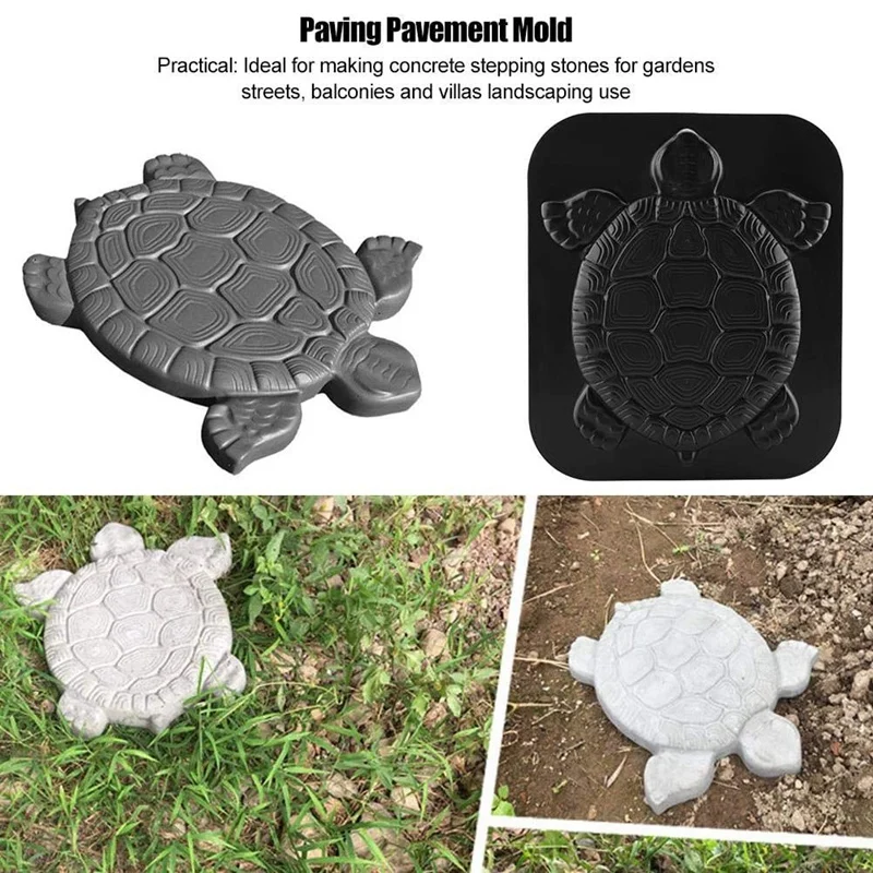 Turtle Shape Stepping Stone Mold, Tortoise Concrete Cement Mould Walk Personalized Manual Garden Lawn Paving Pavement