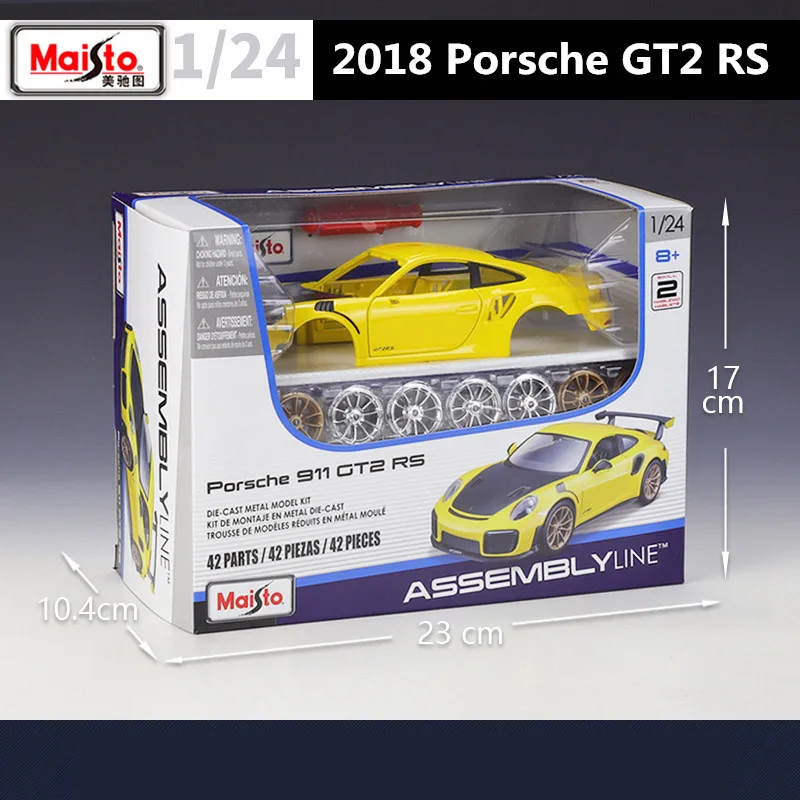 Maisto 1:24 Porsche 911 GT2 RS Assembly Version Alloy Car Model Diecast Metal Toy Car Model Simulation Collection Children Gift