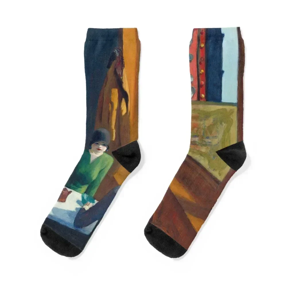 Edward Hopper - Chop Suey Socks floor gym aesthetic designer brand Socks Women Men's