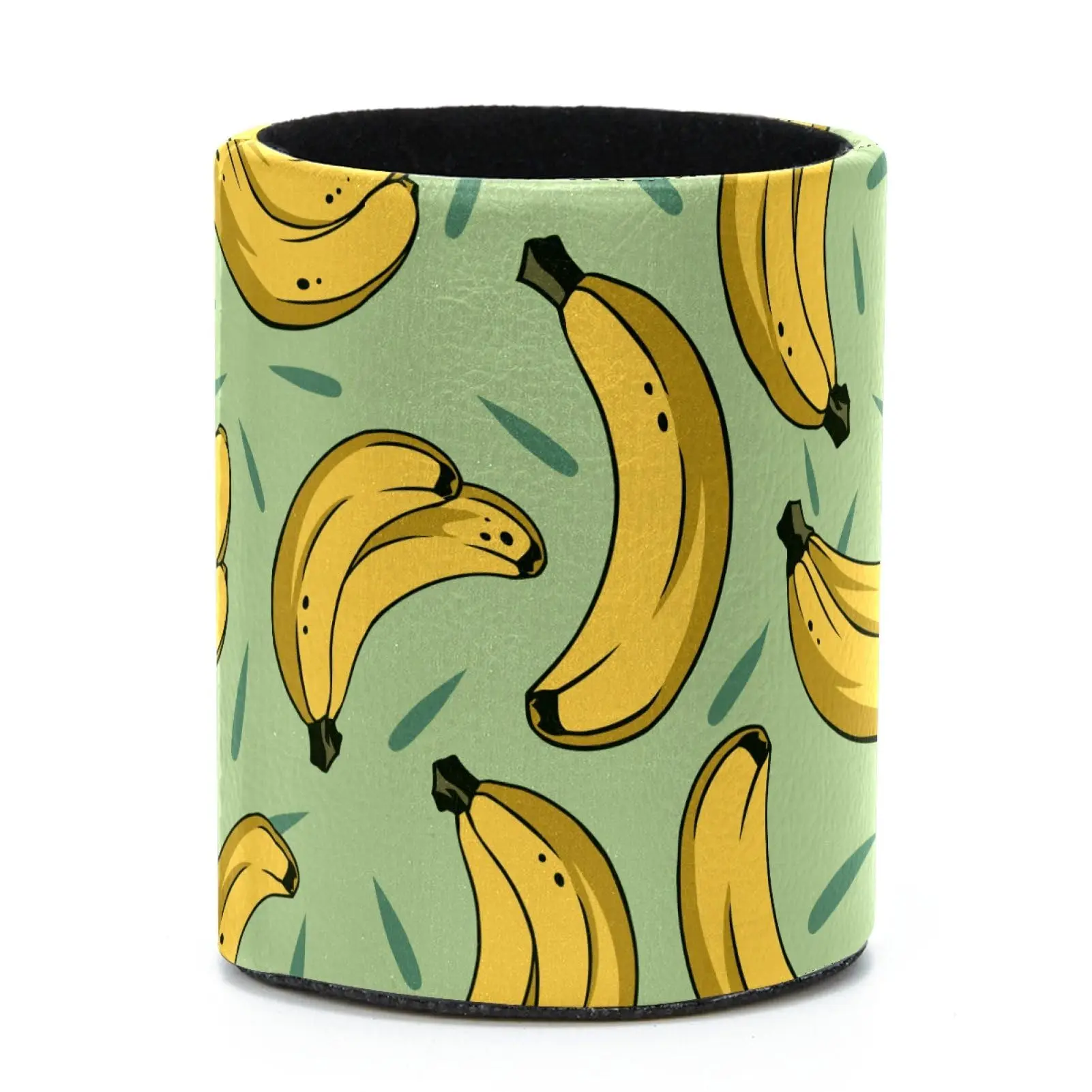 

Banana Pattern Pencil Holder Desk Organizer PU Leather School Pen Storage Box Girls Make Up Brush Holder Home Office Supplies