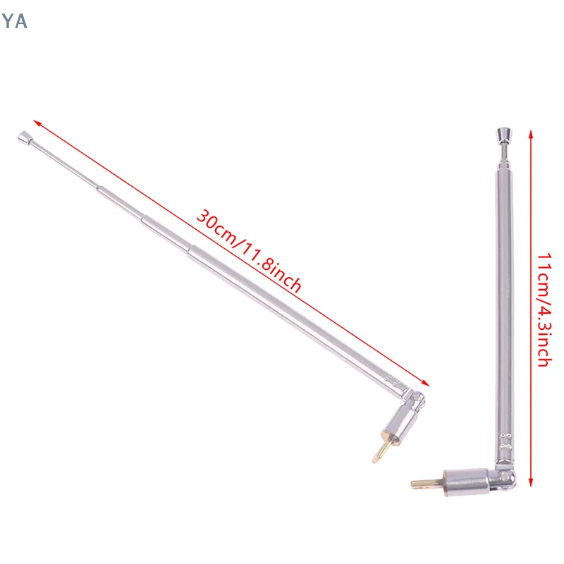 

【YA】1Pc 4 Section Telescopic Stainless Steel AM FM Radio Antenna Universal Head Speaker Radio Pull Rod