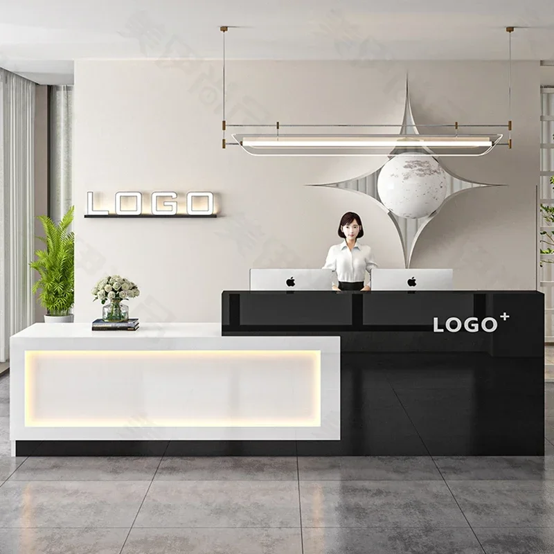 Bar Counter Reception Desk Podium Design Checkout Beauty Salon Reception Desk Luxury Recepcja Salon Beauty Commercial Furniture