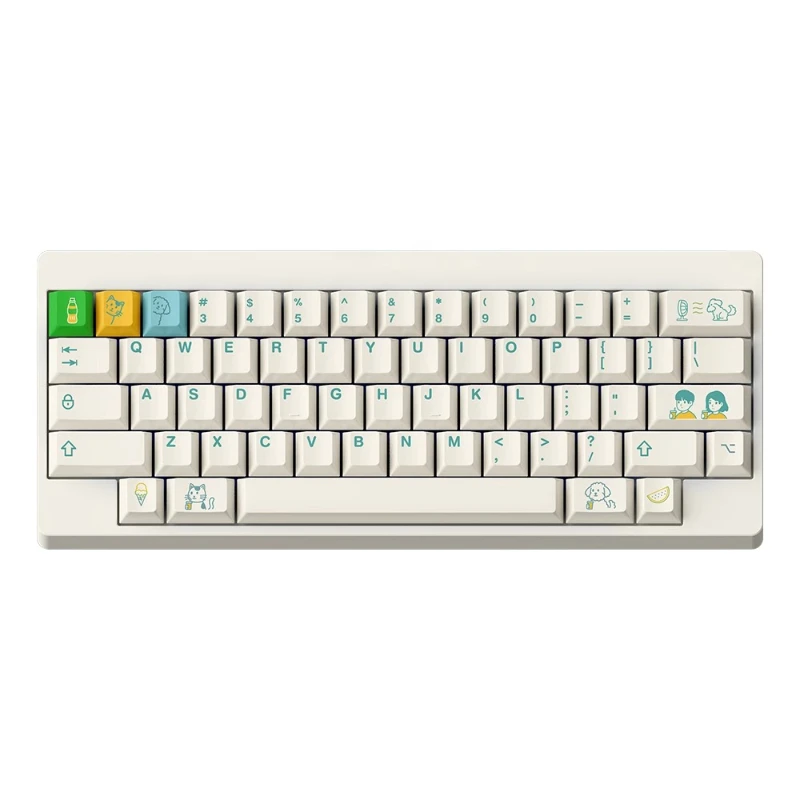 

Refreshing business PBT thickened 1.7mm heat sublimation, milky white, mechanical keyboard