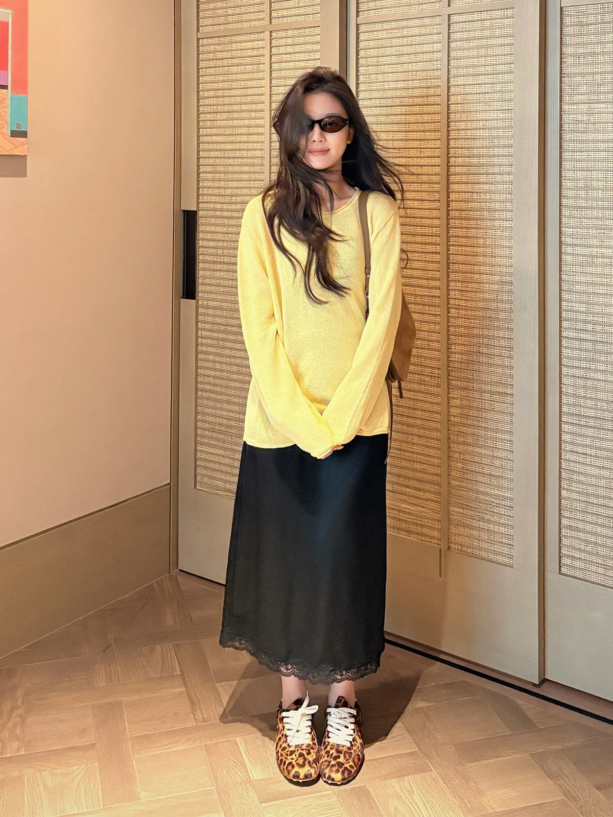 

Новинка Zone Liu: Женский вязаный свитер-топ в стиле ретро, круглый вырез, желтый, повседневный, свободный крой, с длинными рукавами