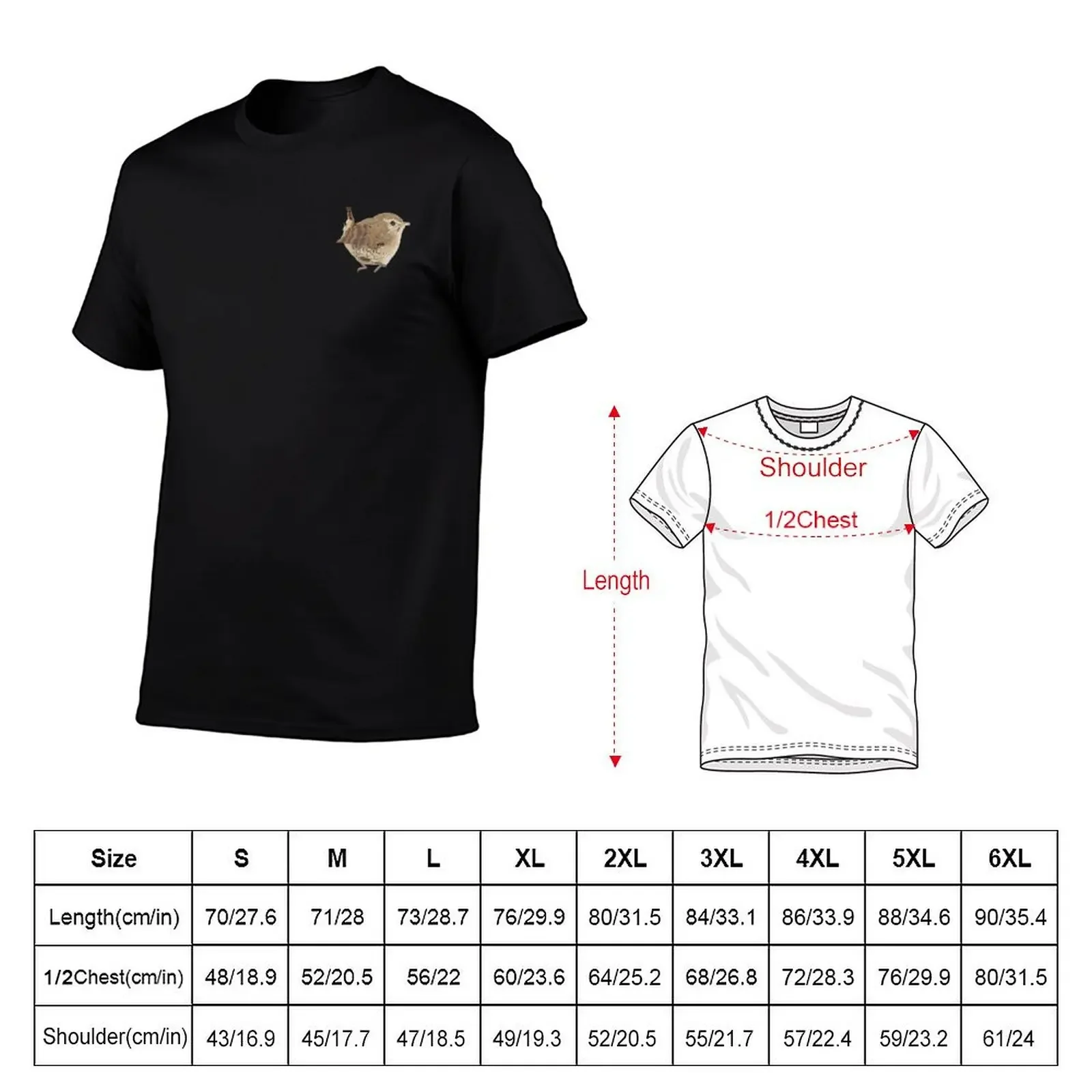 Simplistic Cartoon Wren Design T-Shirt custom shirt custom t shirt anime t shirts quick-drying plain white t shirts men