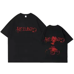 Rapper Lil Peep Crybaby Hellboy T-shirt Vintage Hip Hop T Shirt Men's Women Clothing High Quality Cotton Short Sleeve T-Shirts