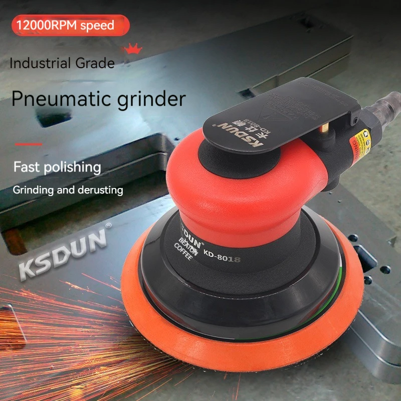 5-inch pneumatic grinding machine industrial grade air mill dust suction waxing polishing sandpaper machine small dry mil