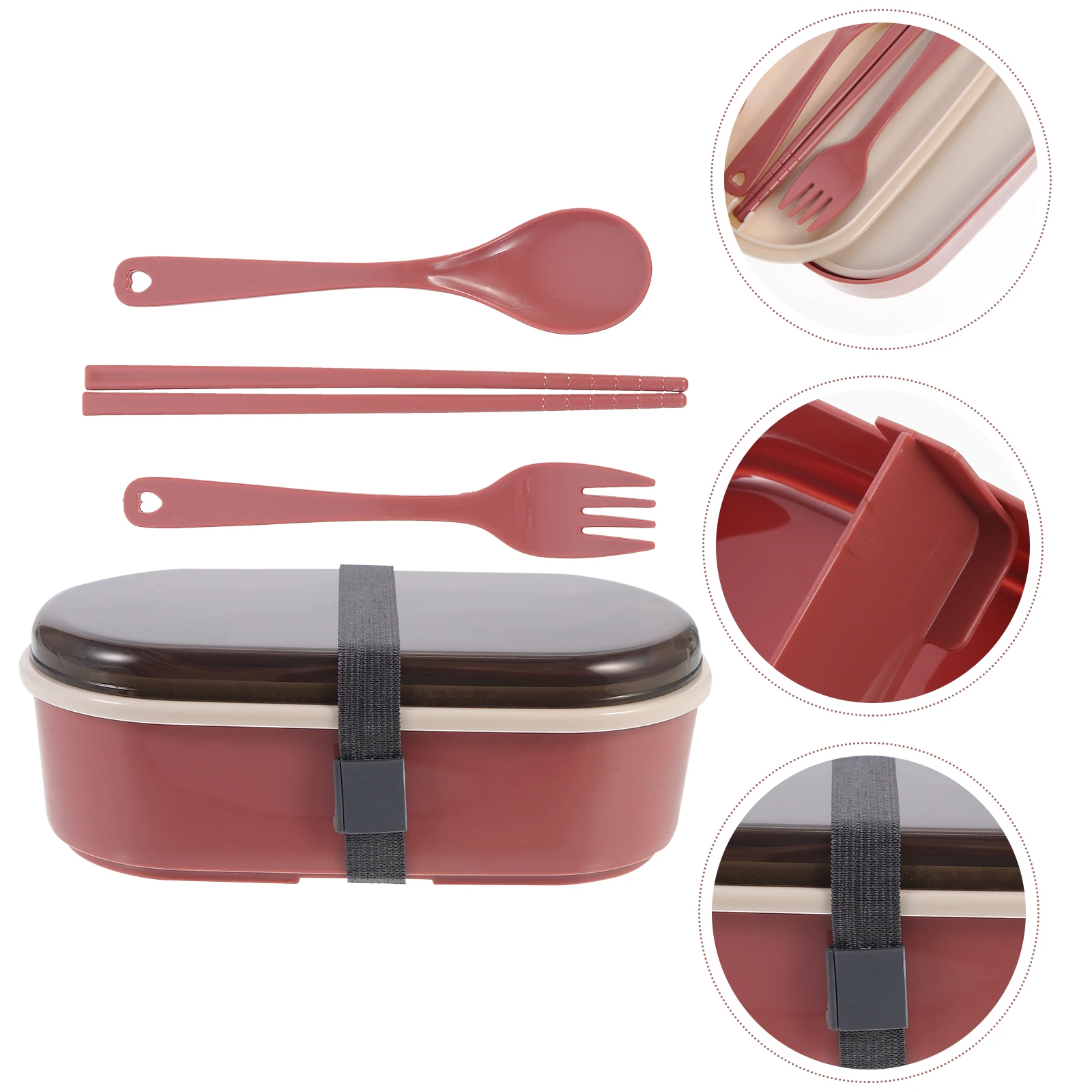 

Japanese Food Containers Students Lunch Holder Portable Red Outdoor Leakproof Storage Practical Lunch Box for Home
