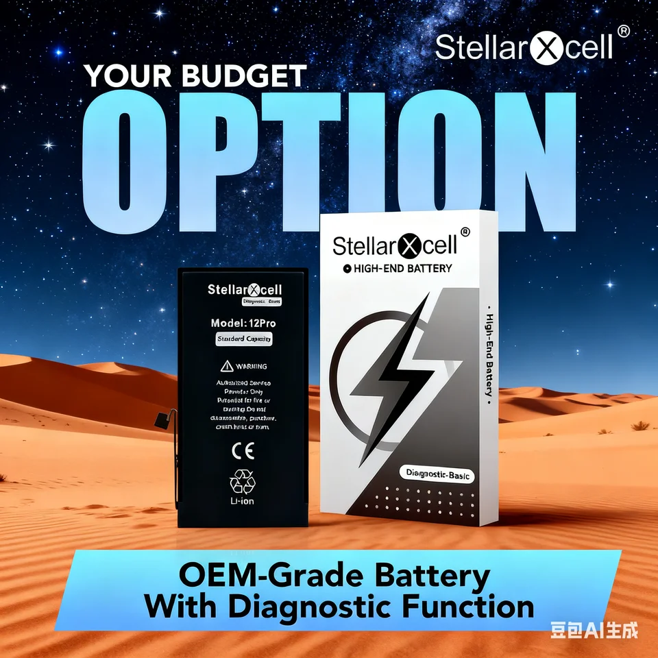 StellarXcell Batería de Diagnóstico Básica para iPhone 12 13 14 15 Mini Pro Max Plus Compatible Sin Mensajes de Error 100% Saludable Herramienta Gratuita 4