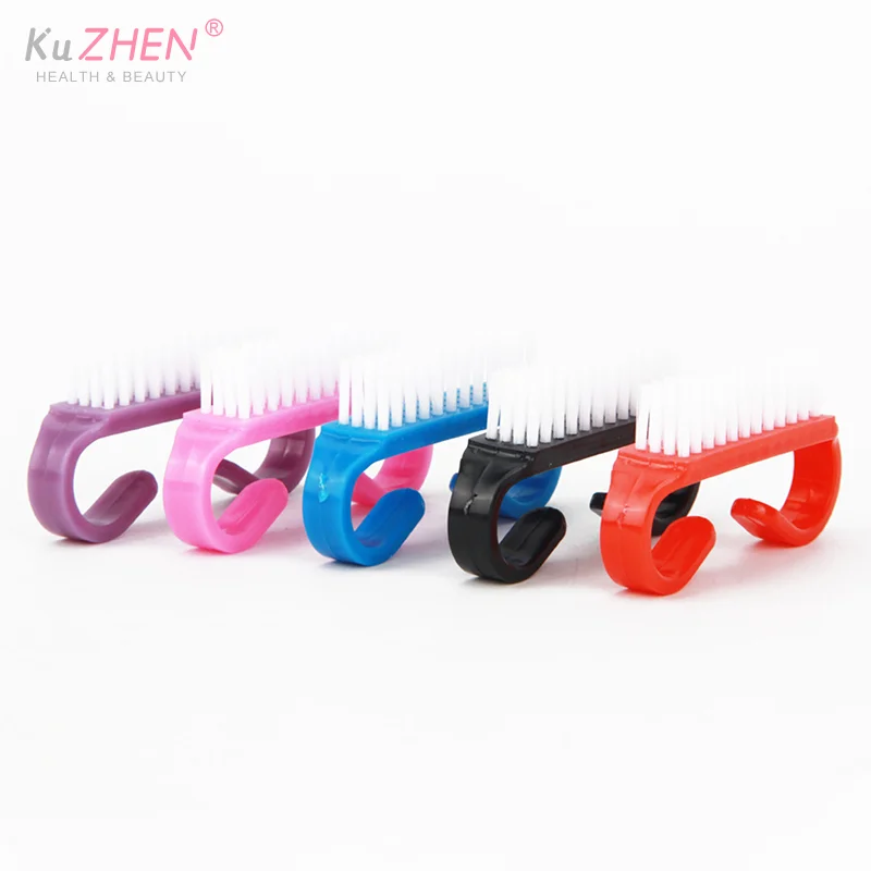 10 قطعة فرشاة تنظيف الأظافر العلوية مسمار الفن البلاستيك لينة إزالة الغبار إصبع الرعاية UV جل مانيكير باديكير أداة فرشاة للمكياج تنظيف #5