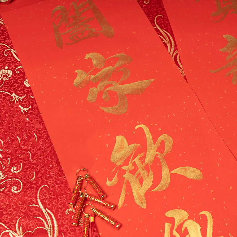 

Thickened Xuan Paper Red Calligraphy Couplets Scroll Spring Festival Blank Traditional Painting Art Supplies High Toughness Slow
