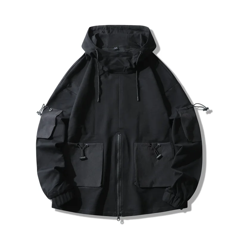 

Мужской флисовый свитер на молнии с капюшоном, дышащая ветрозащитная ветровка, новая модная куртка с капюшоном на весну и осень