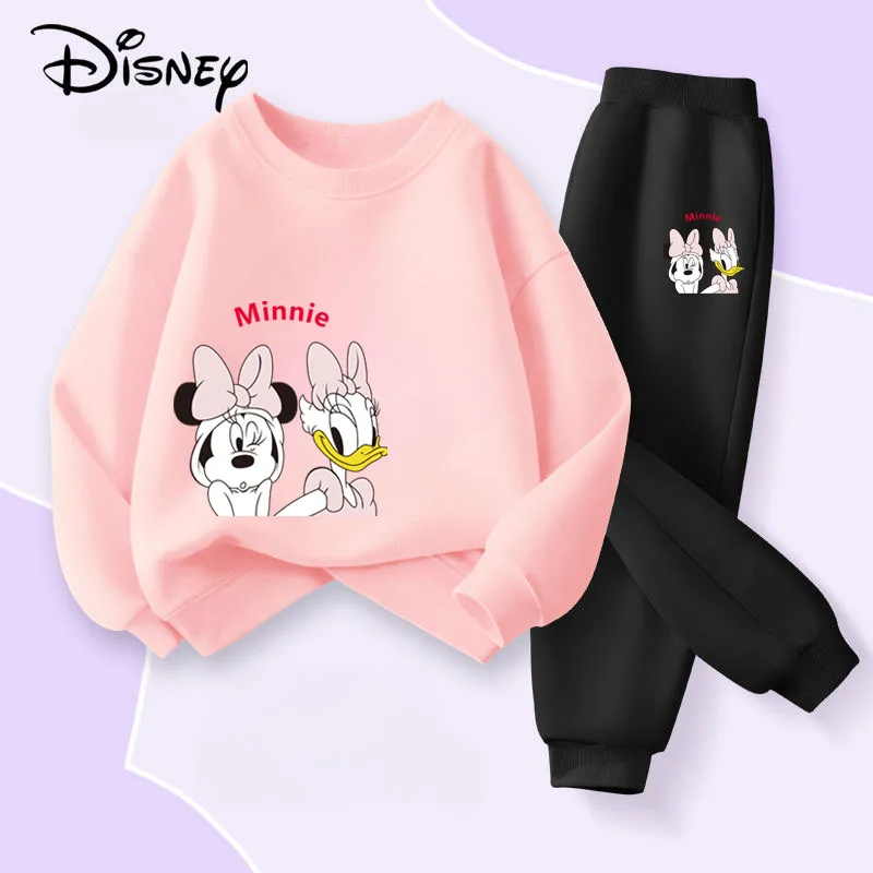 ديزني ربيع الخريف مجموعة ملابس الأطفال ميني ديزي طباعة الفتيات البلوز Sweatpant 2 قطعة دعوى الاطفال رقيقة رياضية
