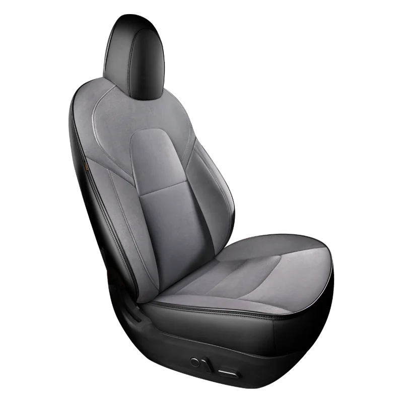 For Tesla Model 3 Y Custom Fit Car Alcan tara suede Seat Cover Accessories for 90% 5 Seats Cars 360 Degree Full Covered Black