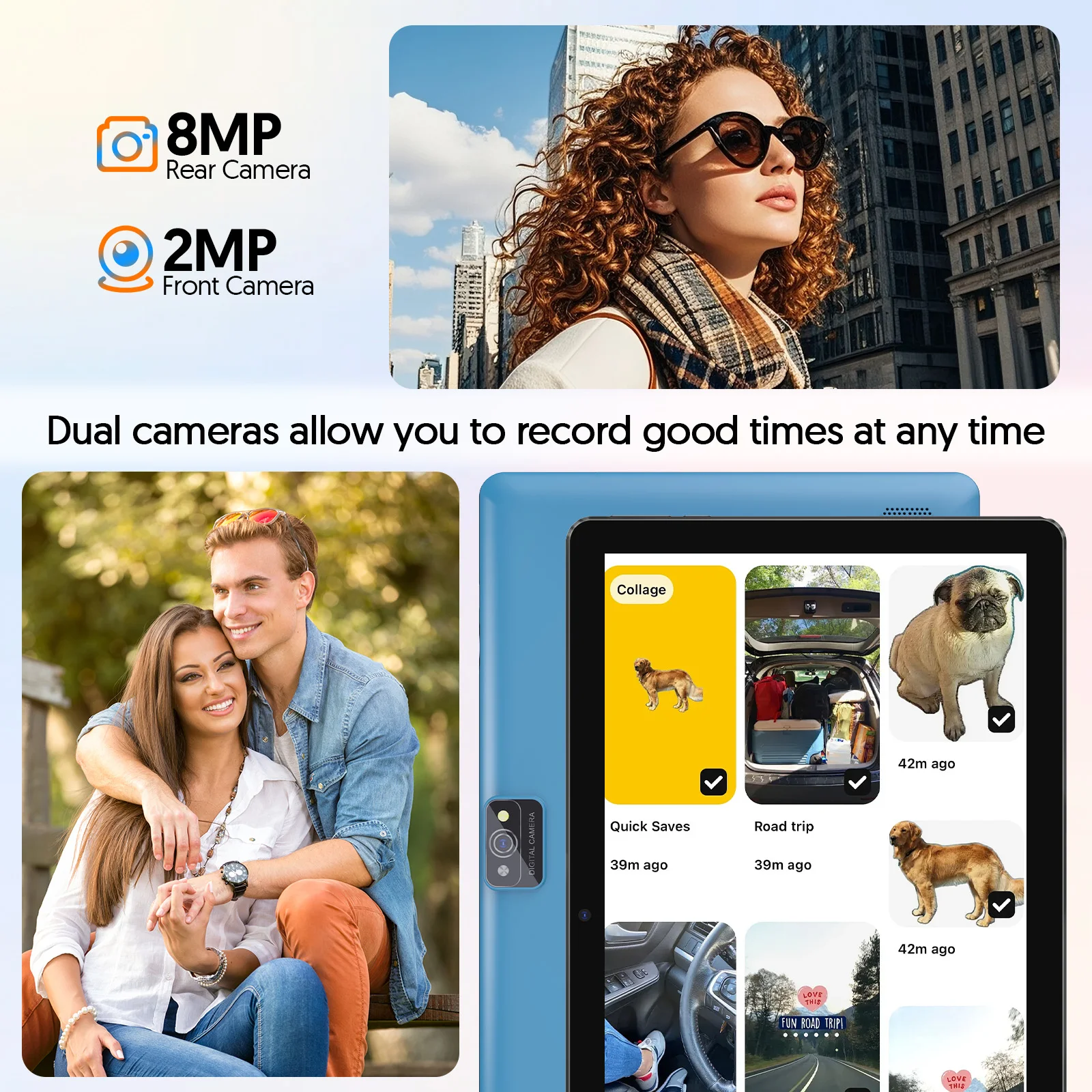 تابلت اندرويد 15، شاشة 10.0 بوصة، معالج رباعي النواة، ذاكرة وصول عشوائي 12 جيجابايت (3 جيجابايت + 9 جيجابايت)، تخزين 64 جيجابايت، كاميرات مزدوجة 2 ميجابكسل + 8 ميجابكسل، 6000 مللي أمبير في الساعة