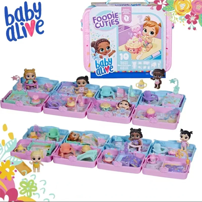 Hasbro Baby Alive Foodie Cuties Party Series Blind Box Toys Carrying Case Baby Doll Girls Play House Toys Surprise Box Kid Gifts