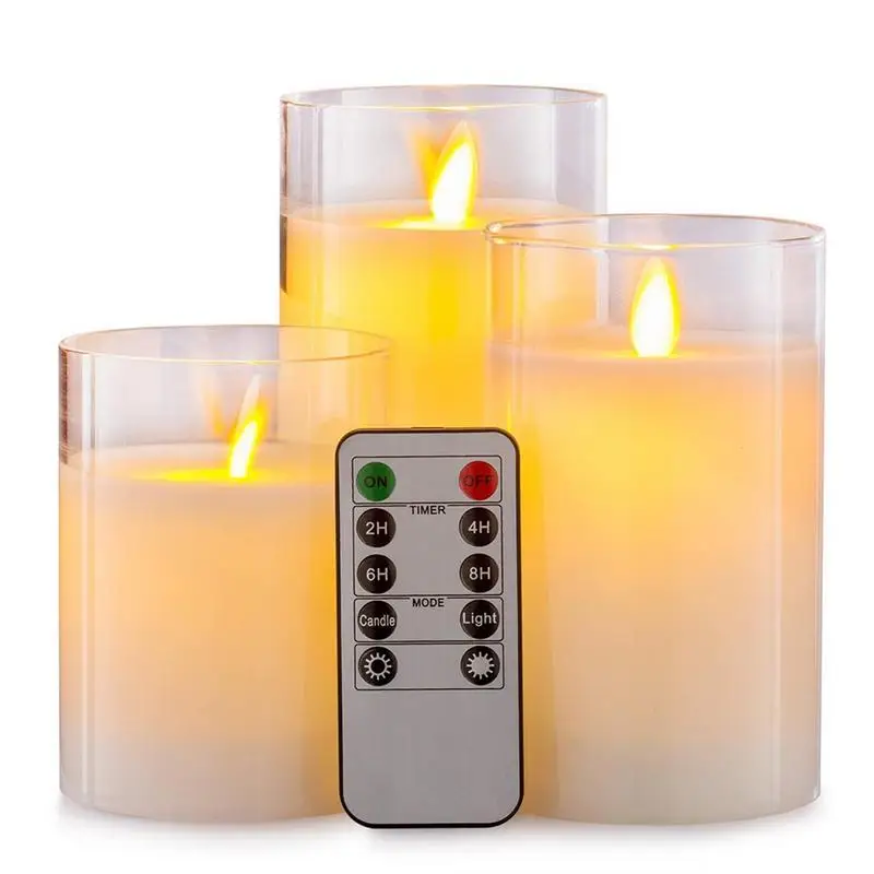 

Flameless Candles With Remote 3pcs Wick Votive Wax Pillar Candle With Timer And Remote Wedding Centerpieces Romantic Ambiance