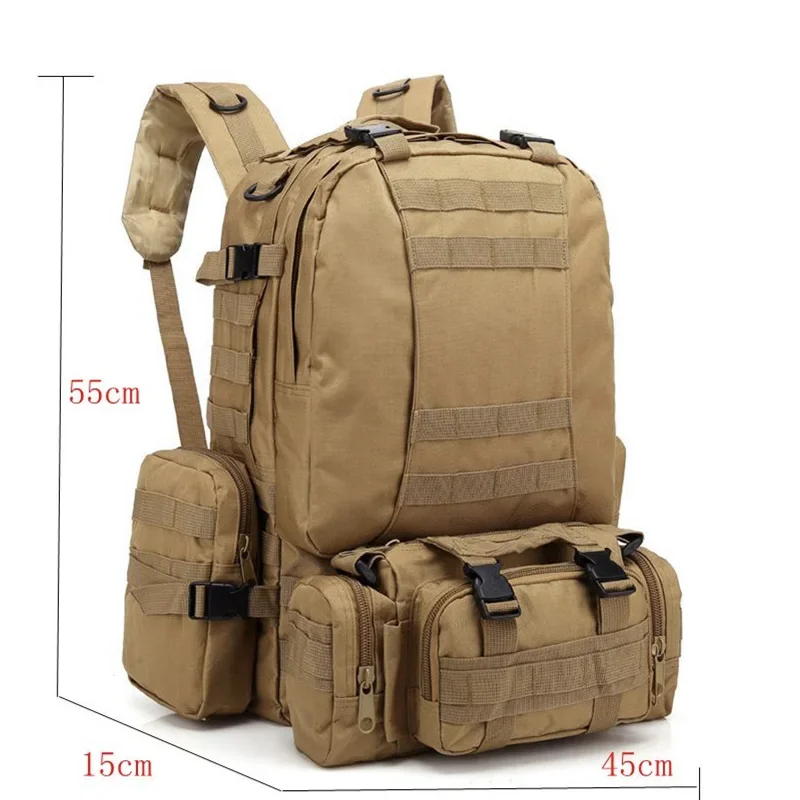 Hot Sell Military Tactical Army Backpack Unisex Four In One Combination Pack Outdoor Hiking Cycling Camping Hunting Accessories