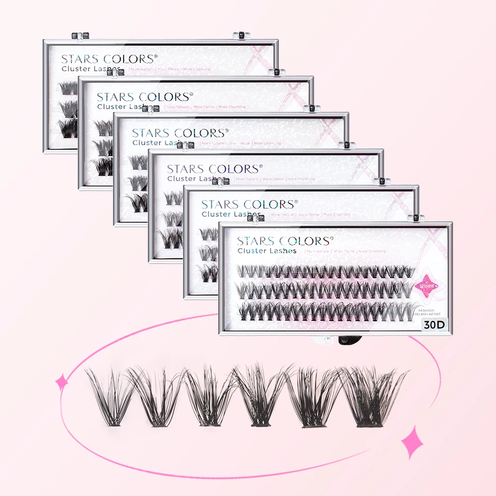 5D Fluffy Volume Cluster Lashes Grafting False Eyelashes Extension Eye Beauty Makeup Tools