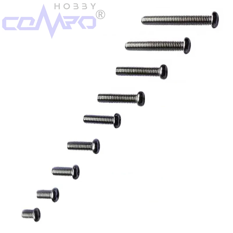 

50 Pcs Cross Pan Head PM1.4 PM2 PM3 Machine Screws Metal Rounnd Phillips Screws Set For RC Model Accesories