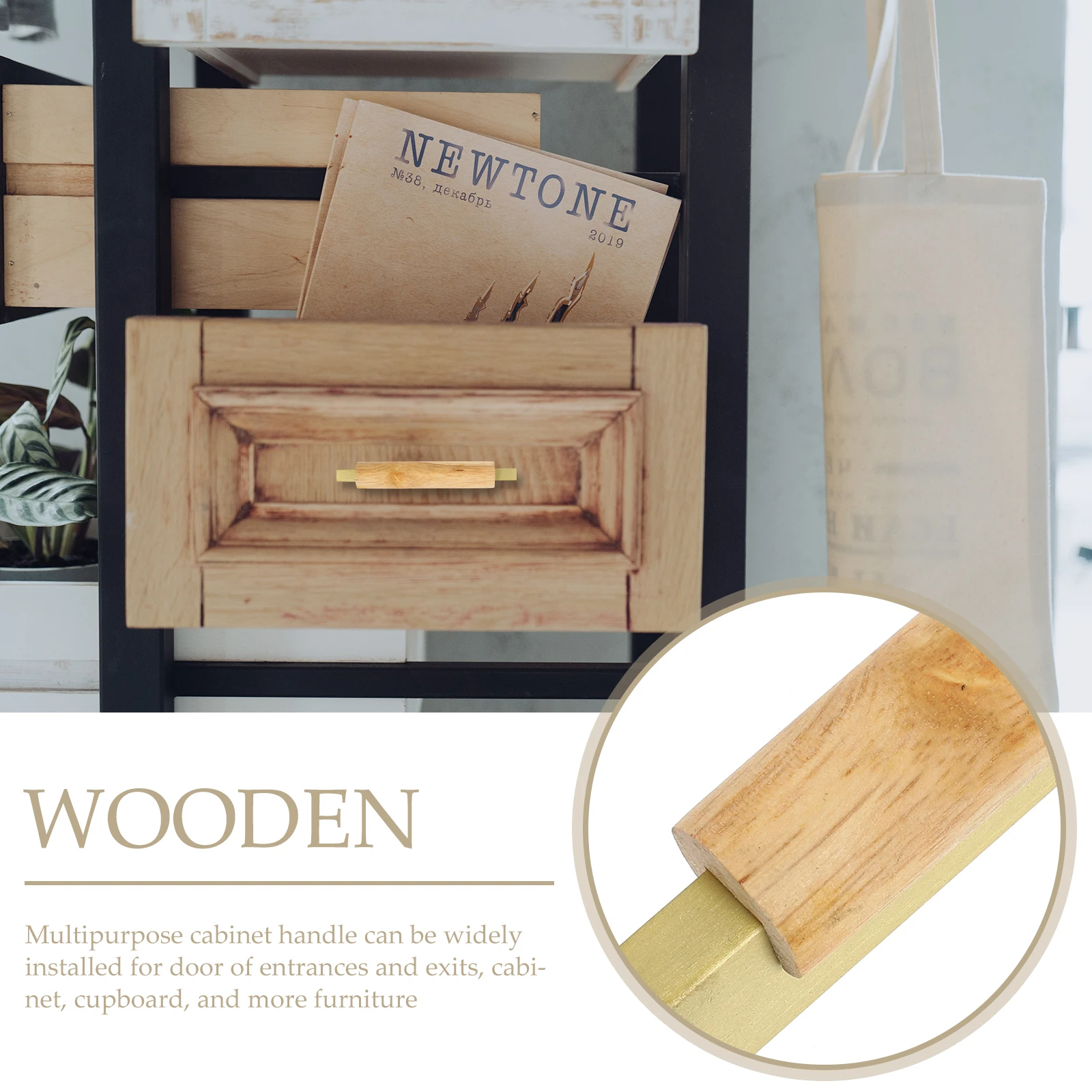 

Solid Wood Door Handle Drawer Replacement Handles for Dresser Kitchen Cabinets Vintage Rustic Hardware Wooden