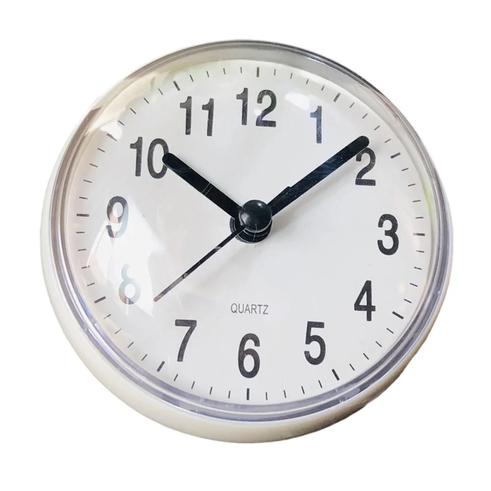 Wall-Adaptable Silent Quartz Clock for Bathroom For Kitchen or Hallway with Fog-Resistant Face and Stable Suction Hold