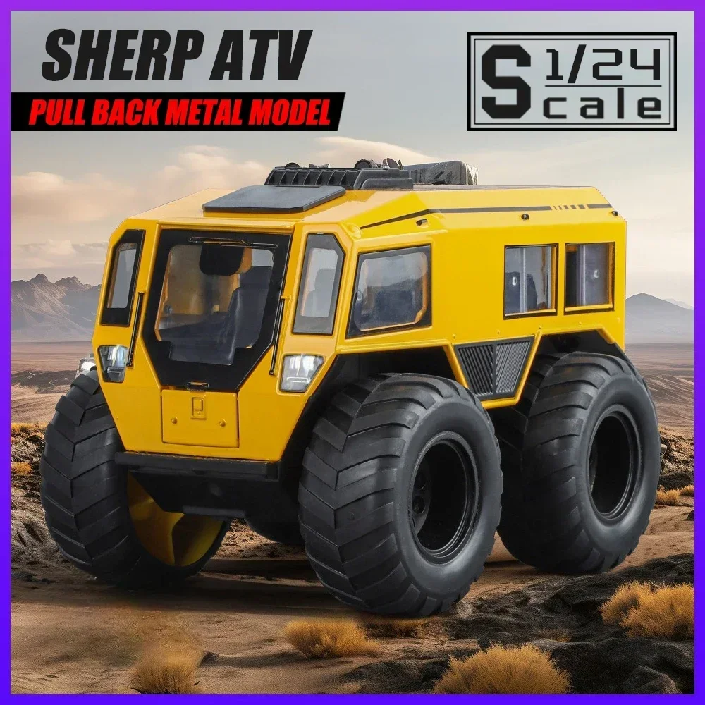 Nieuw 1:24 Russische Sherp All Terrain Off-Road Voertuig Gelegeerd Metaal Diecast Auto Model Geluid & Licht Ornamenten Collectie Geschenk