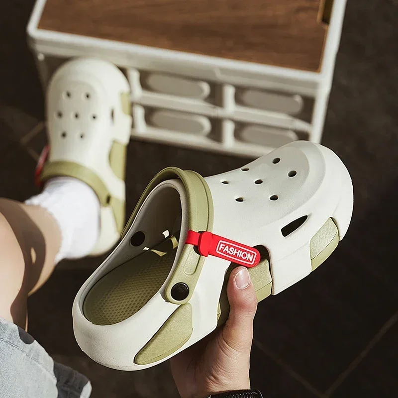 

Тапочки унисекс, новые модные сандалии, мужские повседневные удобные садовые туфли из ЭВА, уличные мужские пляжные сандалии для дома