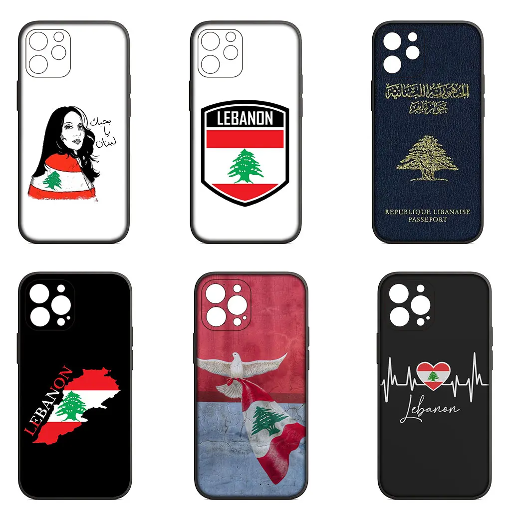 Lebanon Flag Map Soft Casing for Apple iPhone 15 14 13 12 11 Pro XS Max XR 6 6S Plus + SE 14+ 6+ Phone Cover Case