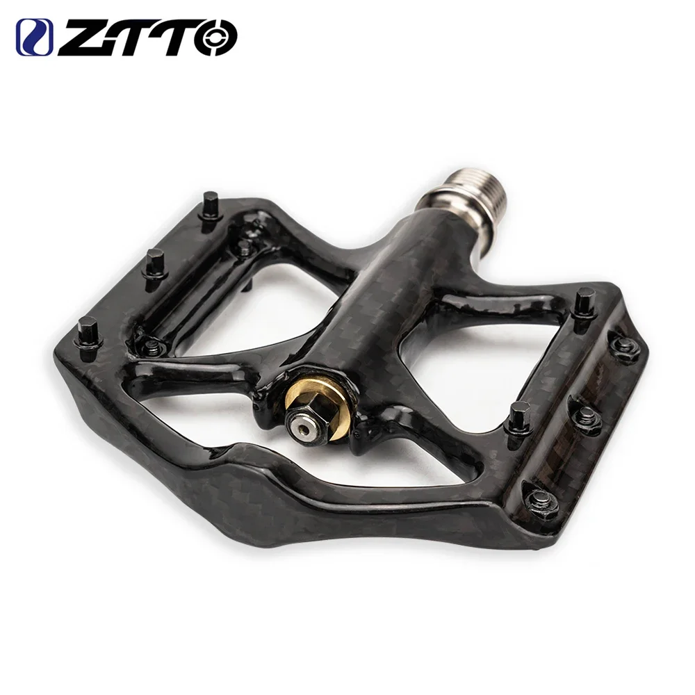

ZTTO MTB Ultralight Carbon Fiber Flat Bicycle Pedal Downhill Anti-slip Design Bearings System Mountain Road Bike Pedal
