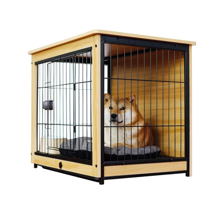 

Large Wooden Dog Kennel Cage Metal Foldable Heavy Dog Cages Crate for sale