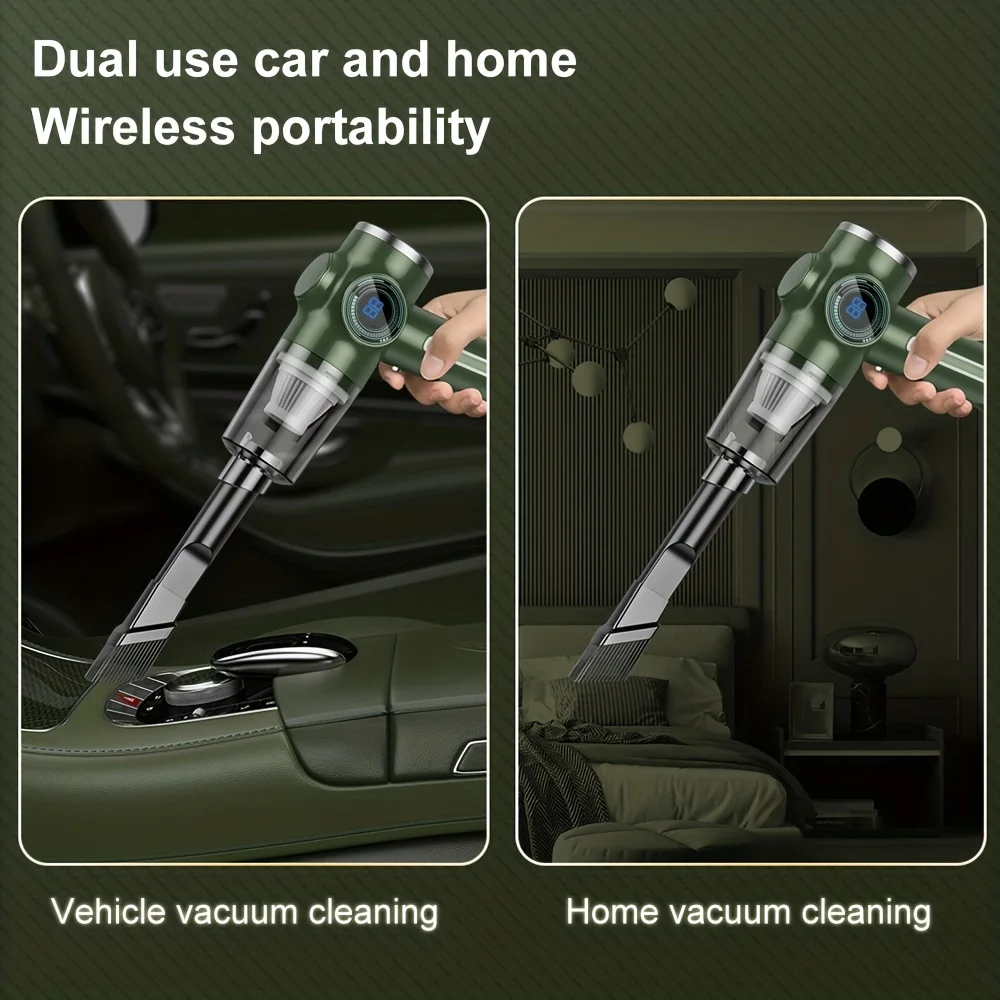 Cordless Vacuum Cleaner With Power Digital Display- Powerful Suction For Car & Home Cleaning!