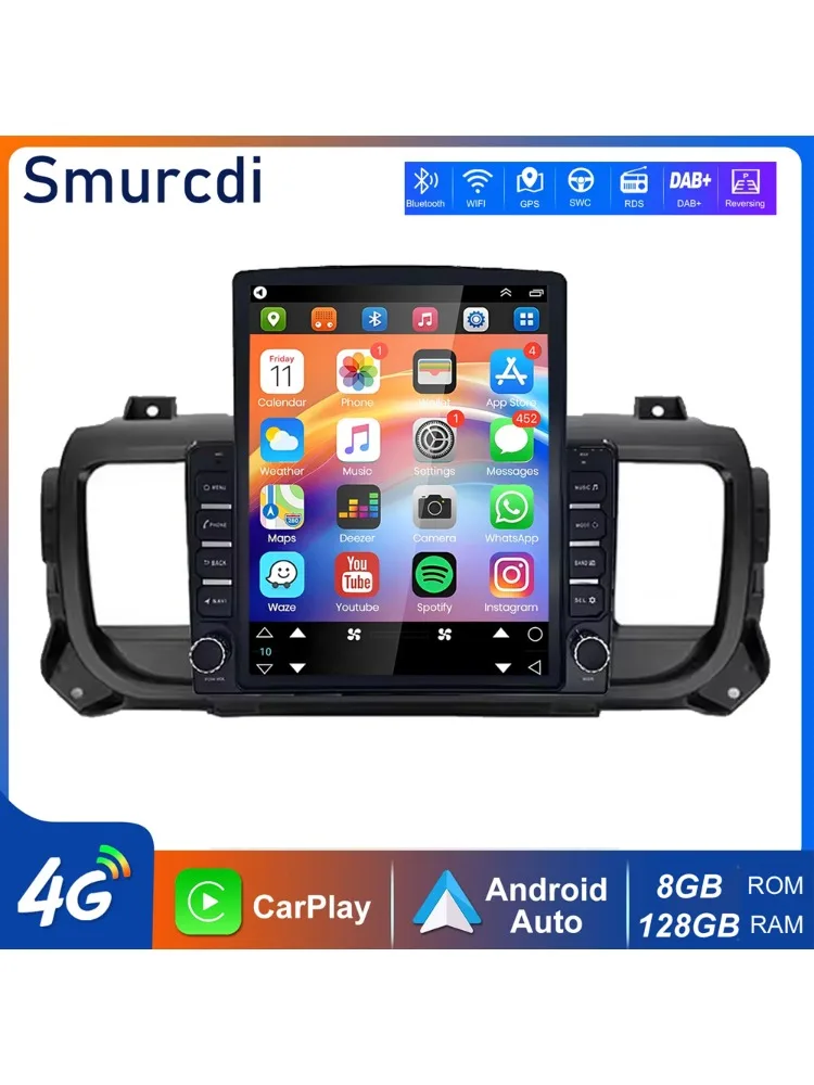 9.7 inch Android 16 Carplay voor Citroen Jumpy 3 SpaceTourer, Peugeot Expert 3 en Toyota Proace 2016-2021 multimediaspeler voor auto's - afbeelding 2