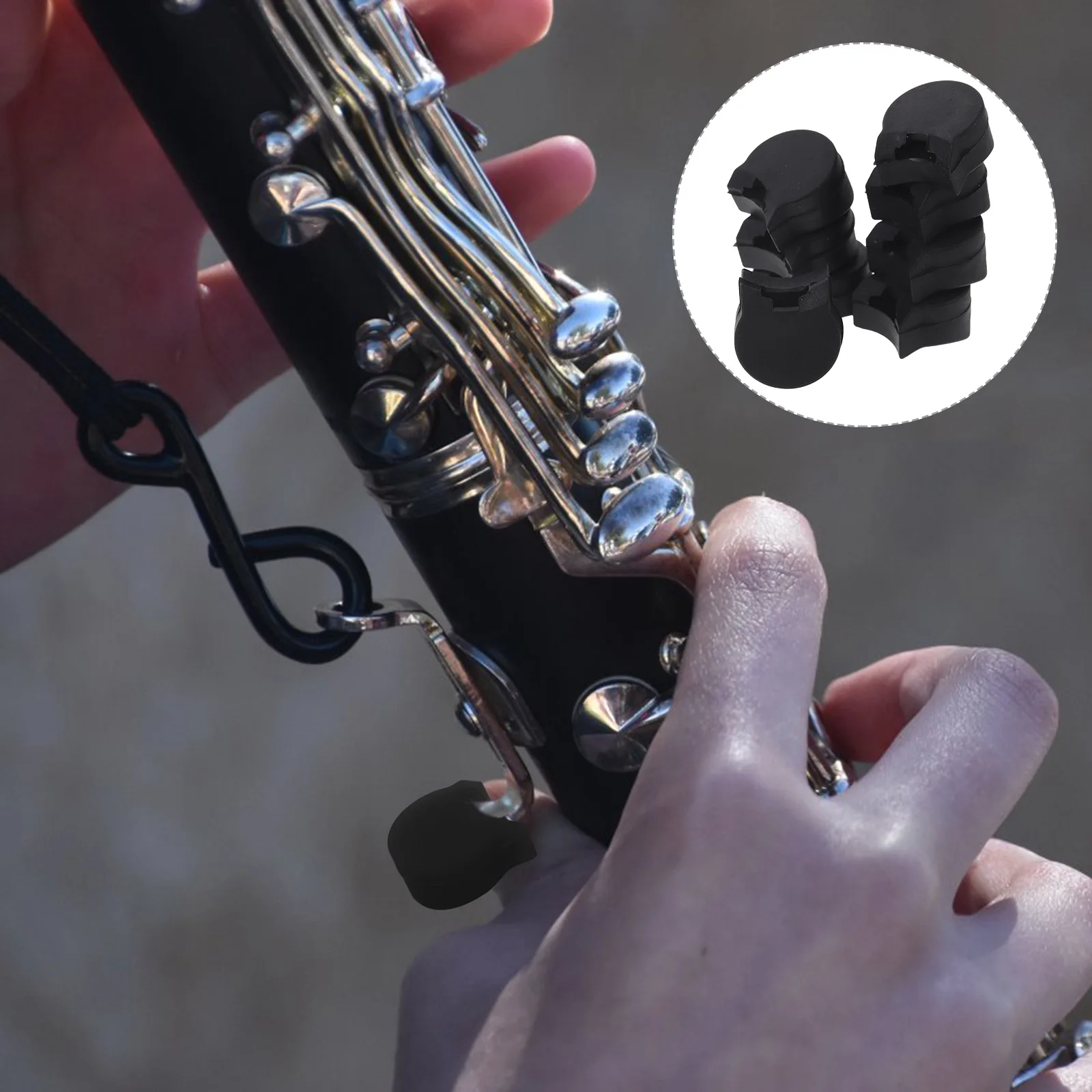 

8pcs Clarinet Thumb Rest Cushion Silicone Finger Pad Portable Protector Lightweight Accessories Supply