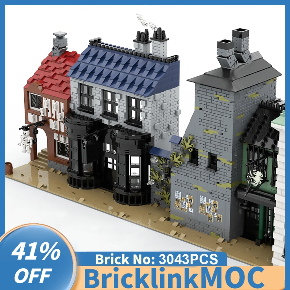 Bloques de construcción de película mágica para niños, juguete Modular de película mágica de Harry, modelo Knockturn Alley, ideas creativas, regalo de cumpleaños, piezas, 3043