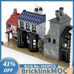 NEW 3043PCS magic Movie Harrying Modular Knockturn Alley model creative ideas Child Toy birthday Gift Building blocks MOC-75978